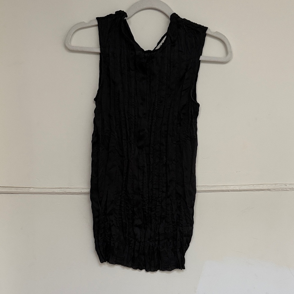 COS Black Pleated Sleeveless Top